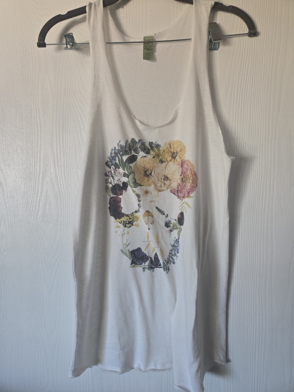 Alternative White Tank with Green Brand Tag